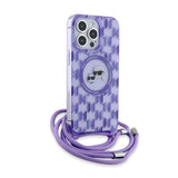 Husa pentru iPhone 15 Pro, Karl Lagerfeld IML Crossbody MagSafe (KLHMP15LHCKCKLCU), mov