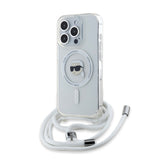 Husa pentru iPhone 15 Pro, Karl Lagerfeld IML Crossbody MagSafe (KLHMP15LHCKHNT), transparenta