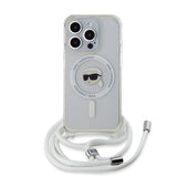 Husa pentru iPhone 15 Pro, Karl Lagerfeld IML Crossbody MagSafe (KLHMP15LHCKHNT), transparenta