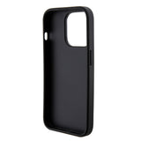Husa pentru iPhone 15 Pro Max, Guess Grip Stand 4G Saffiano Strass, negru