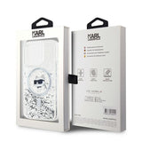 Husa pentru iPhone 15 Pro Max, Karl Lagerfeld Liquid Glitter MagSafe (KLHMP15XLGCHSGH), transparenta