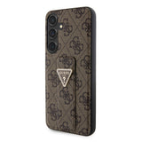 Husa pentru Samsung Galaxy S24, Guess Grip Stand 4G Triangle Strass (GUHCS24SPGS4TDW), maro