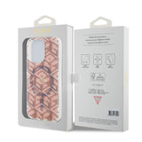 Husa pentru iPhone 15 Pro Max, Guess IML GCube MagSafe (GUHMP15XHGCUSTGP), roz