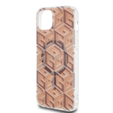 Husa pentru iPhone 15 Plus, Guess IML GCube MagSafe (GUHMP15MHGCUSTGW), maro
