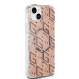 Husa pentru iPhone 15 Plus, Guess IML GCube MagSafe (GUHMP15MHGCUSTGW), maro