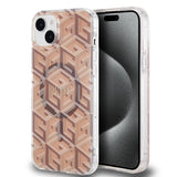 Husa pentru iPhone 15 Plus, Guess IML GCube MagSafe (GUHMP15MHGCUSTGW), maro