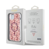 Husa pentru iPhone 15 Plus, Guess IML GCube MagSafe (GUHMP15MHGCUSTGP), roz