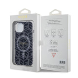 Husa pentru iPhone 15 Plus, Guess IML GCube MagSafe (GUHMP15MHGCUSTGK), negru