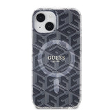 Husa pentru iPhone 15 Plus, Guess IML GCube MagSafe (GUHMP15MHGCUSTGK), negru