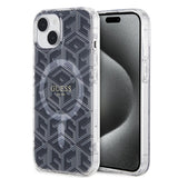 Husa pentru iPhone 15 Plus, Guess IML GCube MagSafe (GUHMP15MHGCUSTGK), negru