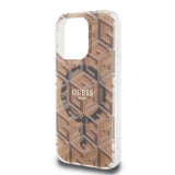 Husa pentru iPhone 15 Pro, Guess IML GCube MagSafe (GUHMP15LHGCUSTGW), maro