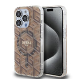 Husa pentru iPhone 15 Pro, Guess IML GCube MagSafe (GUHMP15LHGCUSTGW), maro