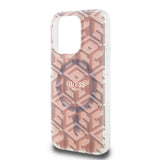 Husa pentru iPhone 15 Pro, Guess IML GCube MagSafe (GUHMP15LHGCUSTGP), roz