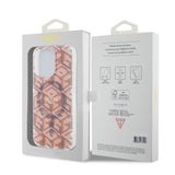 Husa pentru iPhone 15 Pro, Guess IML GCube MagSafe (GUHMP15LHGCUSTGP), roz