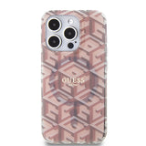 Husa pentru iPhone 15 Pro, Guess IML GCube MagSafe (GUHMP15LHGCUSTGP), roz