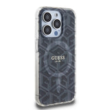 Husa pentru iPhone 15 Pro, Guess IML GCube MagSafe (GUHMP15LHGCUSTGK), negru