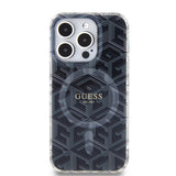 Husa pentru iPhone 15 Pro, Guess IML GCube MagSafe (GUHMP15LHGCUSTGK), negru