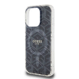 Husa pentru iPhone 15 Pro, Guess IML GCube MagSafe (GUHMP15LHGCUSTGK), negru