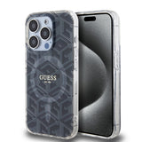 Husa pentru iPhone 15 Pro, Guess IML GCube MagSafe (GUHMP15LHGCUSTGK), negru