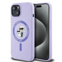 Husa pentru iPhone 15, Karl Lagerfeld Silicone Ring MagSafe (KLHMP15SSCMKCRHU), mov