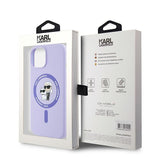 Husa pentru iPhone 15, Karl Lagerfeld Silicone Ring MagSafe (KLHMP15SSCMKCRHU), mov