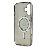 Husa pentru iPhone 16, Guess IML Rhinestones MagSafe (GUHMP16SPFTDTEK), negru