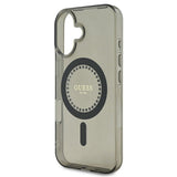 Husa pentru iPhone 16, Guess IML Rhinestones MagSafe (GUHMP16SPFTDTEK), negru