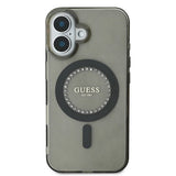 Husa pentru iPhone 16 Plus, Guess IML Rhinestones MagSafe (GUHMP16MPFTDTEK), negru