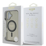 Husa pentru iPhone 16 Plus, Guess IML Rhinestones MagSafe (GUHMP16MPFTDTEK), negru