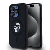 Husa pentru iPhone 15 Pro, Karl Lagerfeld Silicone MagSafe (KLHMP15LSCMKCRHK), negru