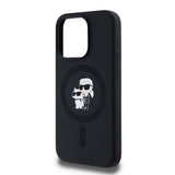 Husa pentru iPhone 15 Pro, Karl Lagerfeld Silicone MagSafe (KLHMP15LSCMKCRHK), negru
