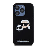 Husa pentru iPhone 15 Pro, Karl Lagerfeld Silicone MagSafe (KLHMP15LSKCHPPLK), negru