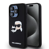 Husa pentru iPhone 15 Pro, Karl Lagerfeld Silicone MagSafe (KLHMP15LSKCHPPLK), negru