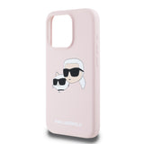 Husa pentru iPhone 15 Pro, Karl Lagerfeld Silicone MagSafe (KLHMP15LSKCHPPLP), roz