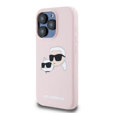 Husa pentru iPhone 15 Pro, Karl Lagerfeld Silicone MagSafe (KLHMP15LSKCHPPLP), roz