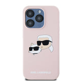 Husa pentru iPhone 15 Pro, Karl Lagerfeld Silicone MagSafe (KLHMP15LSKCHPPLP), roz