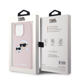 Husa pentru iPhone 15 Pro, Karl Lagerfeld Silicone MagSafe (KLHMP15LSKCHPPLP), roz