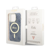 Husa pentru iPhone 15 Pro, Guess IML 4G MagSafe (GUHMP15LH4STB), albastru