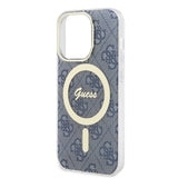 Husa pentru iPhone 15 Pro, Guess IML 4G MagSafe (GUHMP15LH4STB), albastru