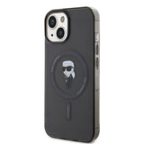Husa pentru iPhone 15, Karl Lagerfeld IML MagSafe (KLHMP15SHFCKNOK), negru