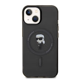 Husa pentru iPhone 15, Karl Lagerfeld IML MagSafe (KLHMP15SHFCKNOK), negru