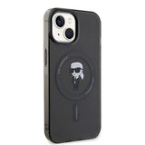 Husa pentru iPhone 15, Karl Lagerfeld IML MagSafe (KLHMP15SHFCKNOK), negru