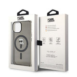 Husa pentru iPhone 15, Karl Lagerfeld IML MagSafe (KLHMP15SHFCKNOK), negru