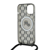 Husa pentru iPhone 15, Karl Lagerfeld IML Crossbody MagSafe (KLHMP15SHCKCKLCK), negru