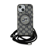 Husa pentru iPhone 15, Karl Lagerfeld IML Crossbody MagSafe (KLHMP15SHCKCKLCK), negru