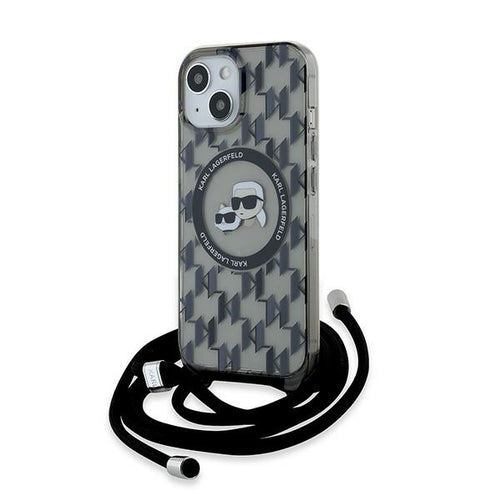 Husa pentru iPhone 15, Karl Lagerfeld IML Crossbody MagSafe (KLHMP15SHCKCKLCK), negru