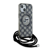 Husa pentru iPhone 15, Karl Lagerfeld IML Crossbody MagSafe (KLHMP15SHCKCKLCK), negru