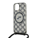 Husa pentru iPhone 15, Karl Lagerfeld IML Crossbody MagSafe (KLHMP15SHCKCKLCK), negru