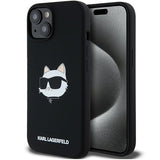 Husa pentru iPhone 15 Plus, Karl Lagerfeld Silicone MagSafe (KLHMP15MSCHPPLK), negru