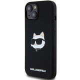 Husa pentru iPhone 15 Plus, Karl Lagerfeld Silicone MagSafe (KLHMP15MSCHPPLK), negru